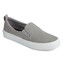 Load image into Gallery viewer, Sperry Women's Crest Twin Gore Leather Wave Perforated Sneaker- Grey