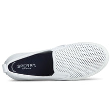 Load image into Gallery viewer, Sperry Women's Crest Twin Gore Leather Wave Perforated Sneaker- White