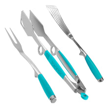 Load image into Gallery viewer, Toadfish Ultimate 3 piece Grill Set with Case- Tongs, Spatula, Fork