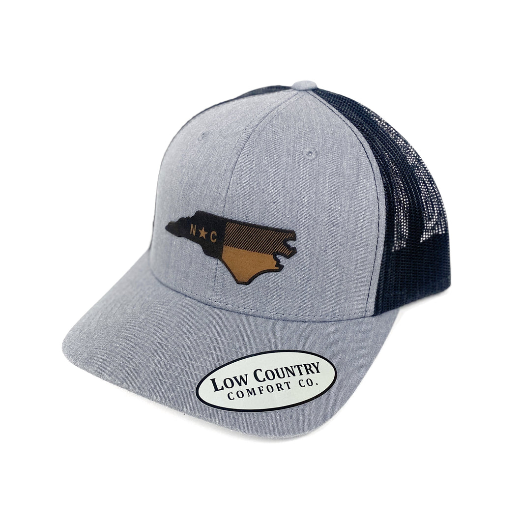 North Carolina Flag Leather Patch Hat