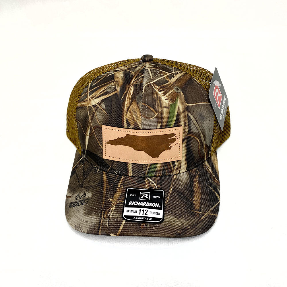 North Carolina Outline Leather Patch Hat