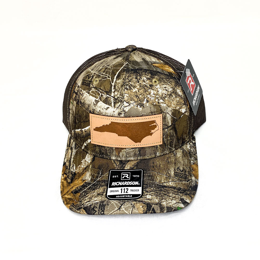 North Carolina Outline Leather Patch Hat