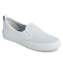 Load image into Gallery viewer, Sperry Women&#39;s Crest Twin Gore Leather Wave Perforated Sneaker- White
